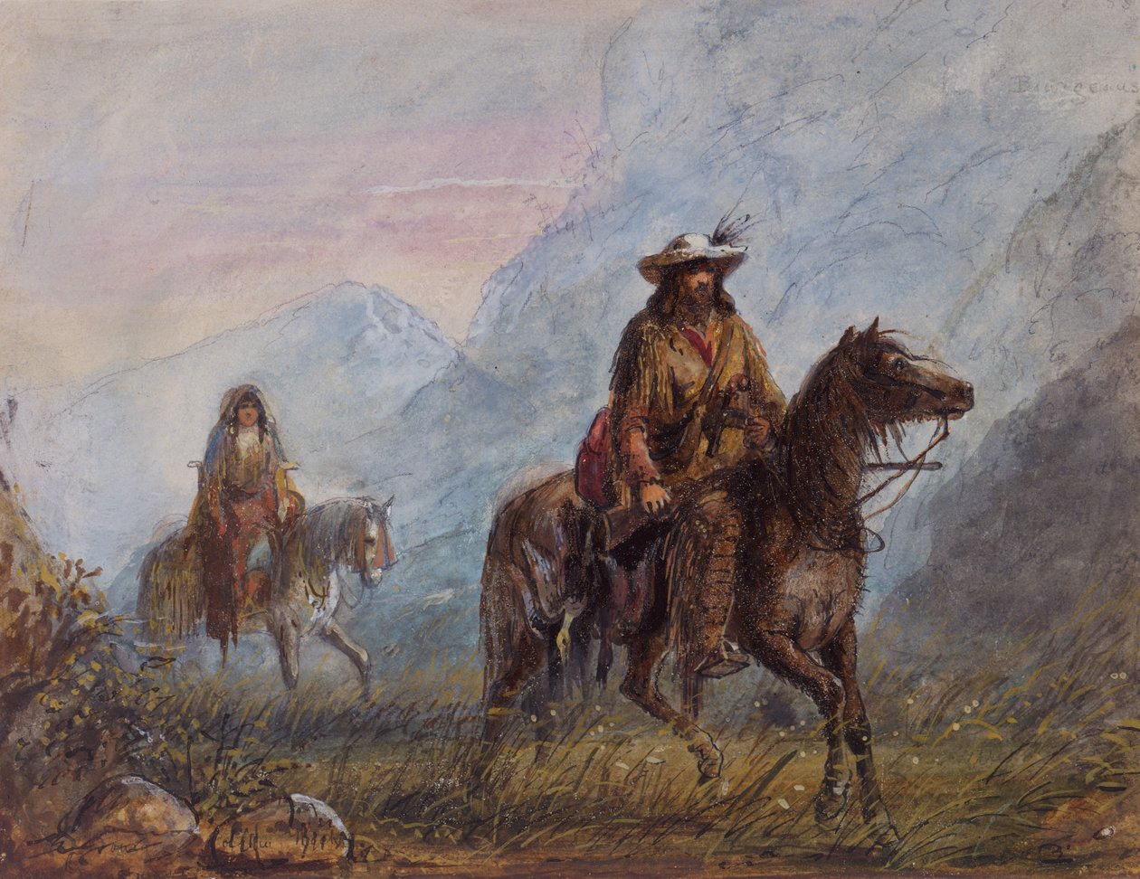 Kapten Joseph Rutherford Walker, ca 1837 (akvarell på papper) av Alfred Jacob Miller