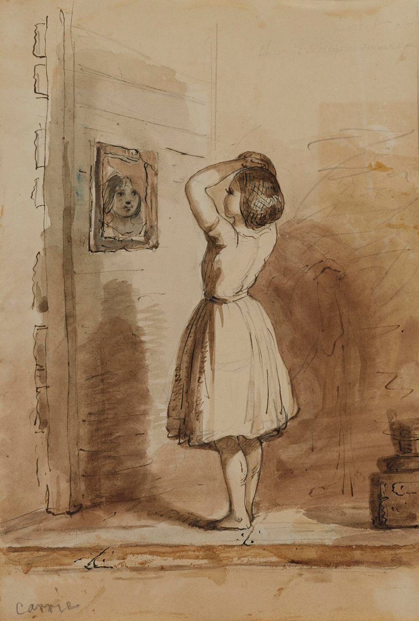 Carrie. Toaletten – på Broken Mirror av Alfred Jacob Miller