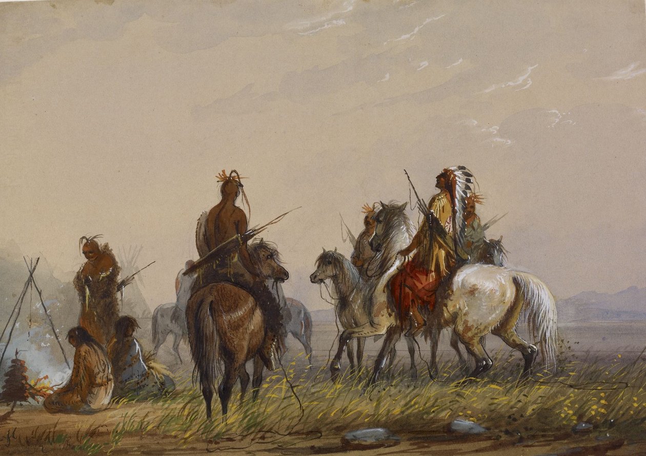 Expedition för att fånga vildhästar – Sioux av Alfred Jacob Miller