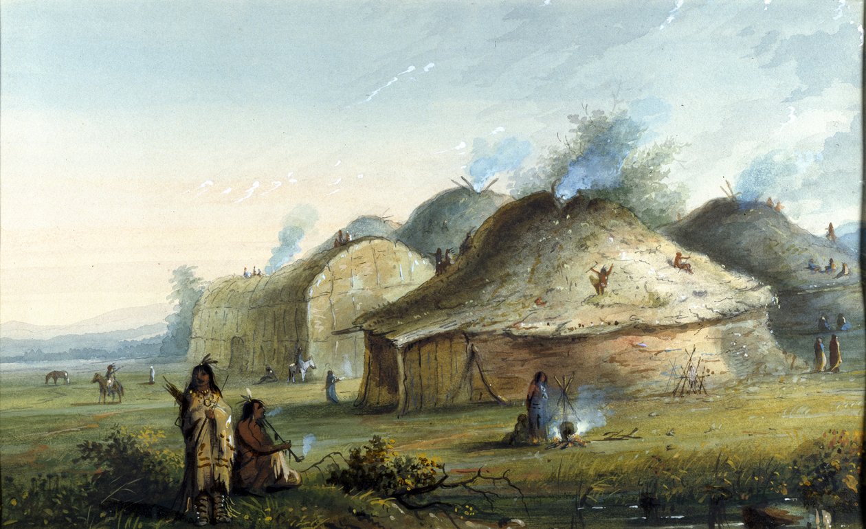 Indiska stugor av Alfred Jacob Miller