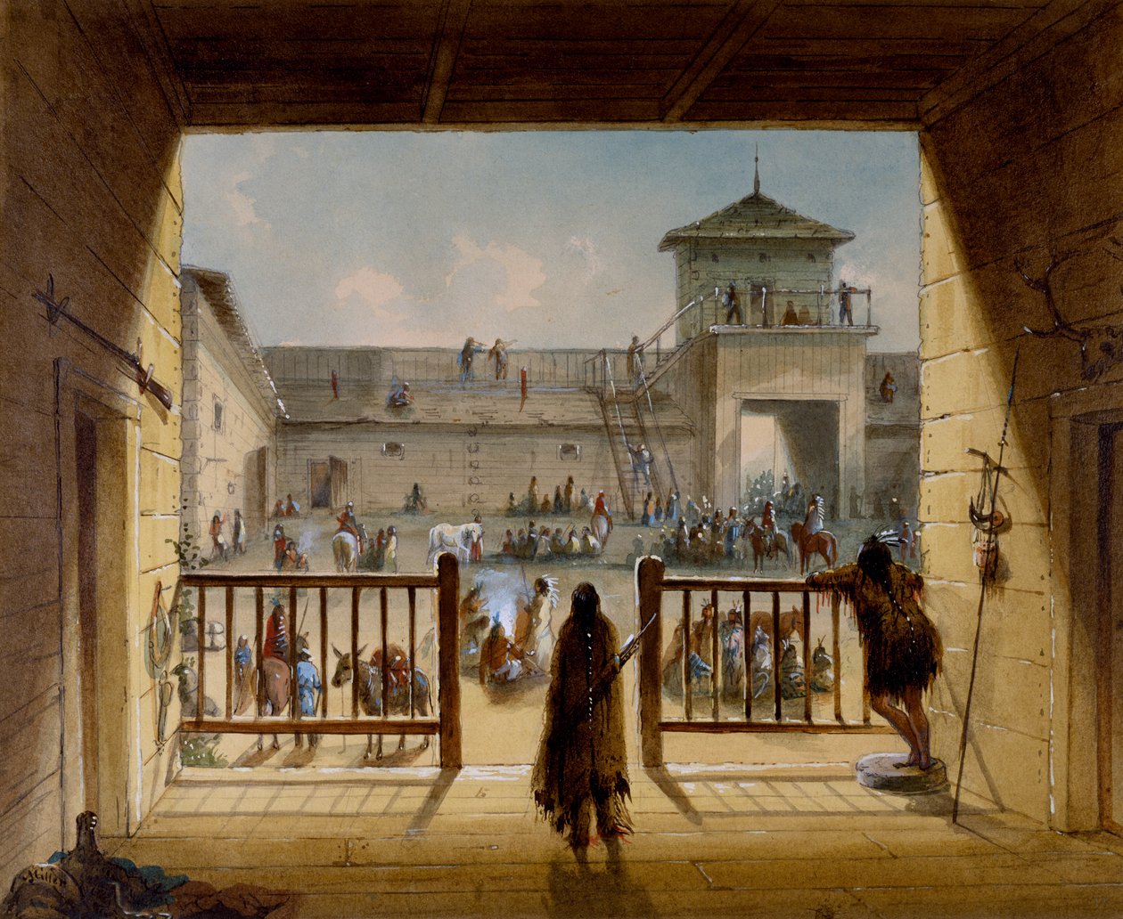 Interiör från Fort Laramie av Alfred Jacob Miller