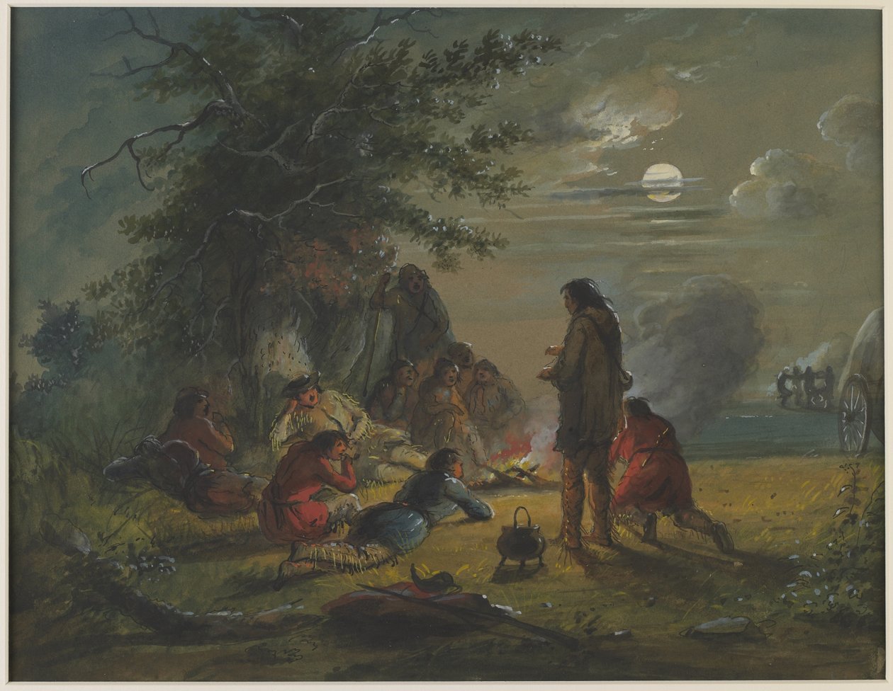 Månsken – Lägerscenen av Alfred Jacob Miller