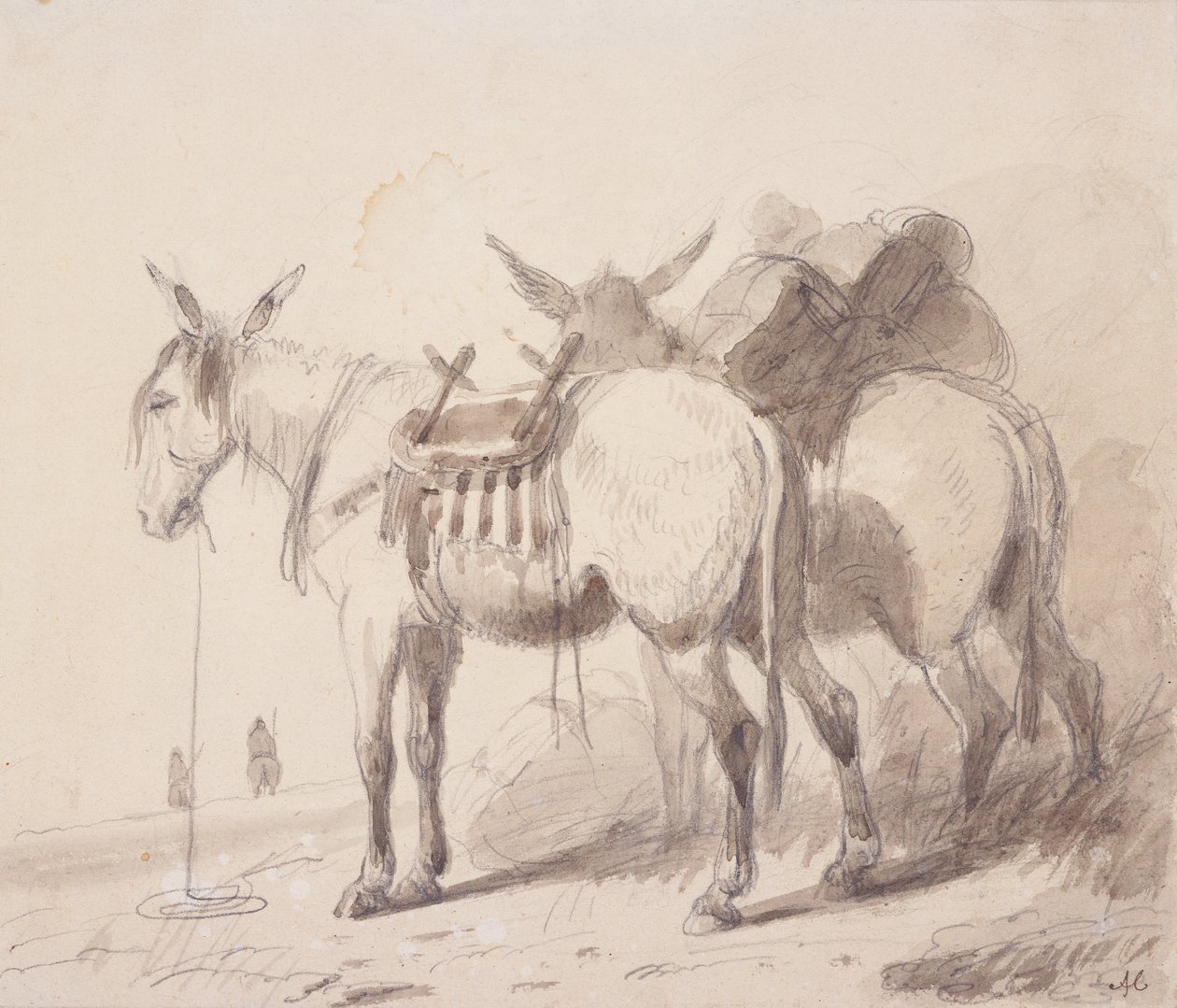 Mule Equipment, c.1837 (penna och tvätt på papper) av Alfred Jacob Miller