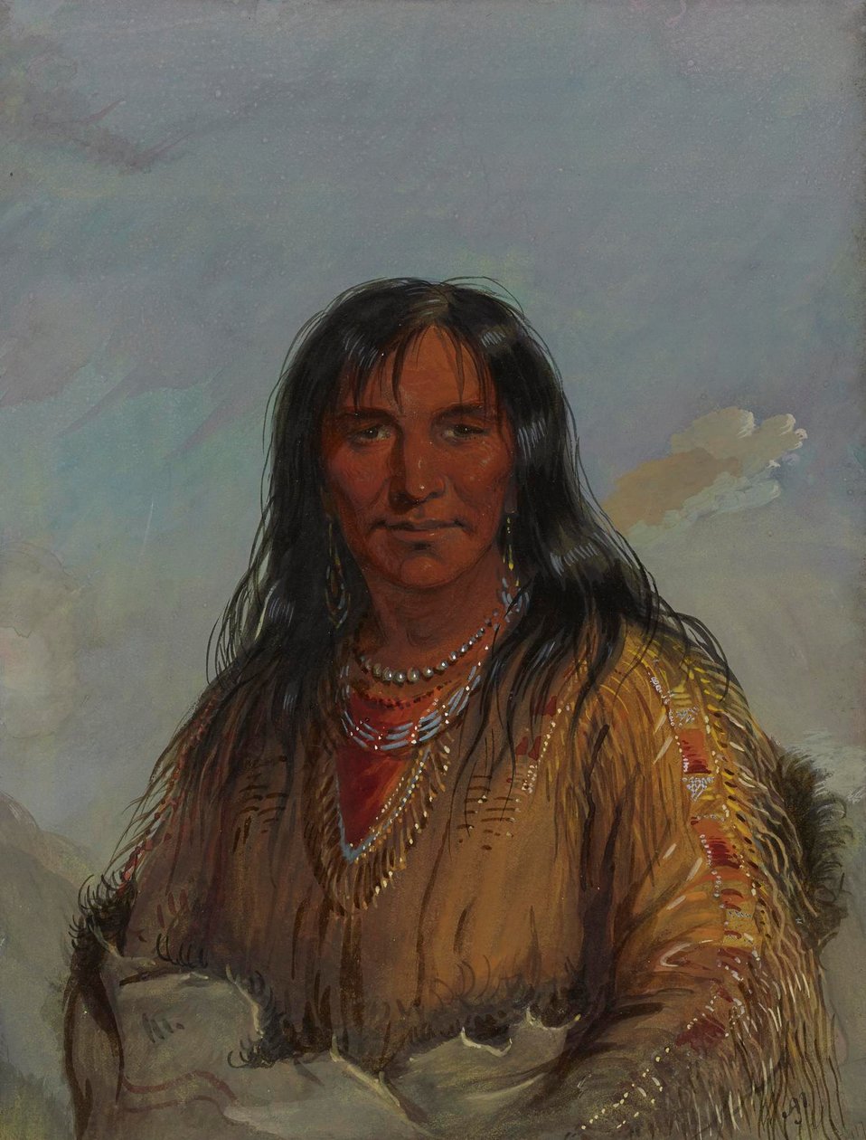 Pa-da-he: Wa-con-da - Älghorn - en crowindian av Alfred Jacob Miller