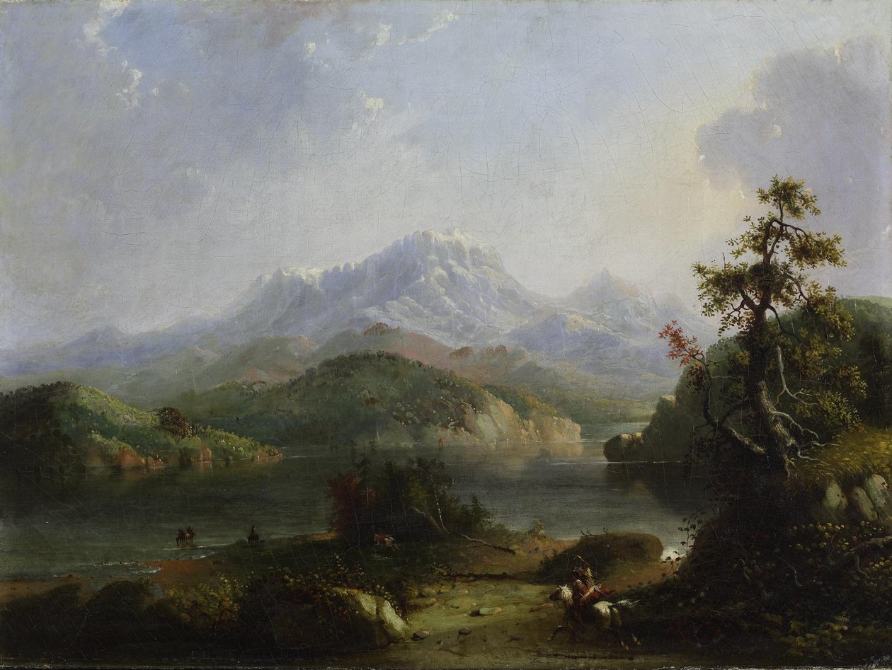 Landskap i Rocky Mountains, Wind River-bergen av Alfred Jacob Miller