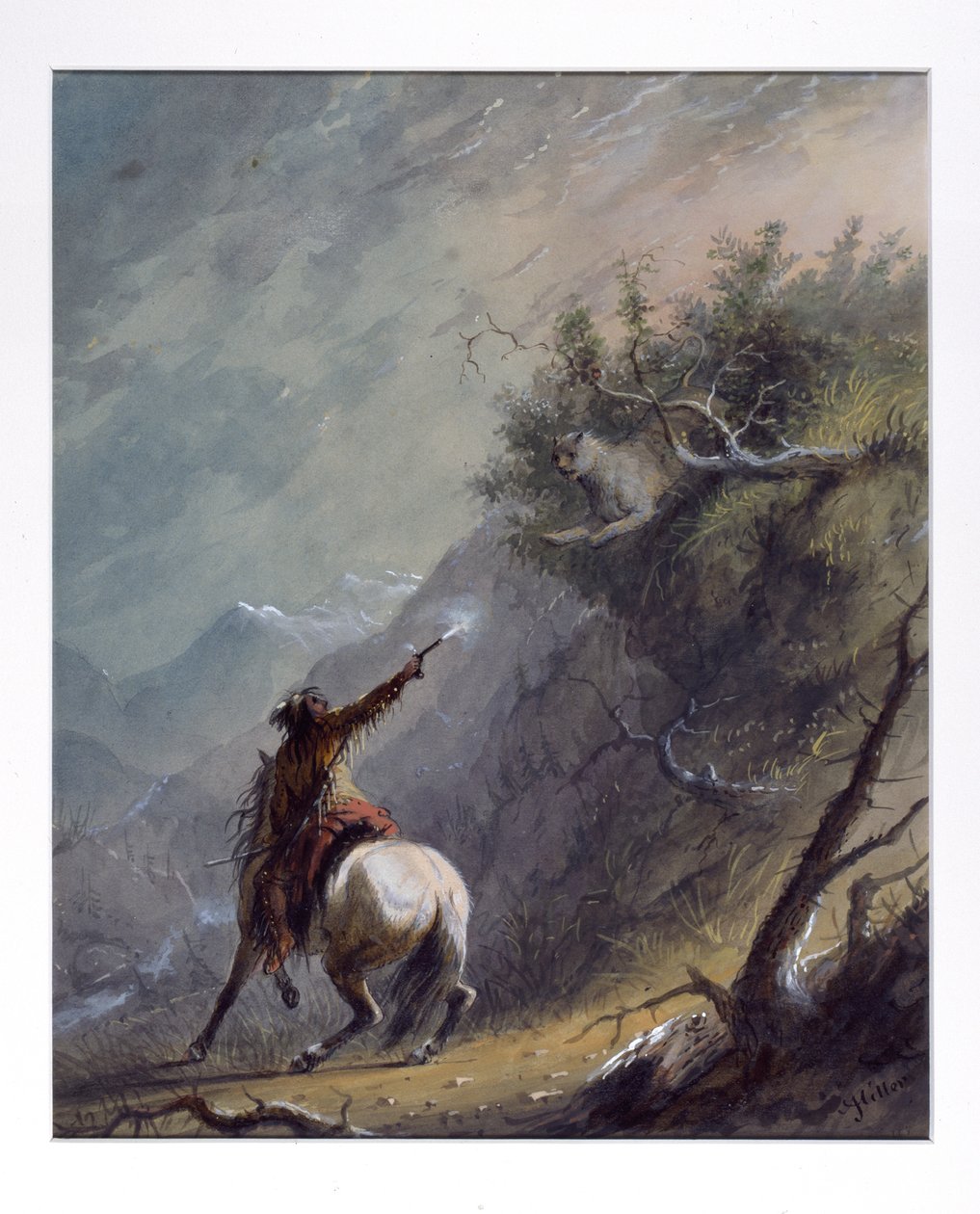 Att skjuta en puma av Alfred Jacob Miller