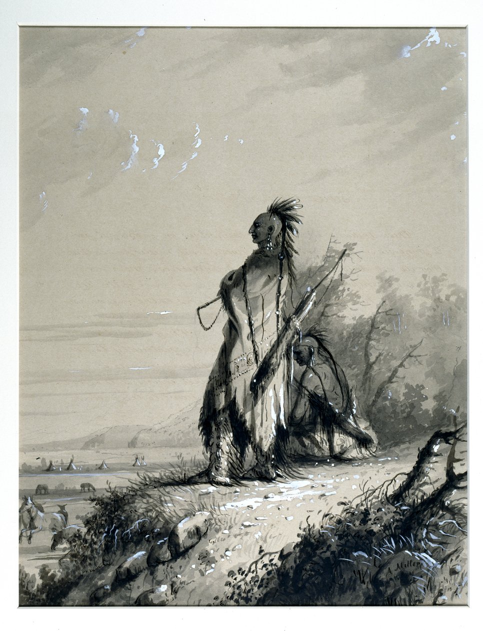 Sioux-indianernas vaktstyrka av Alfred Jacob Miller