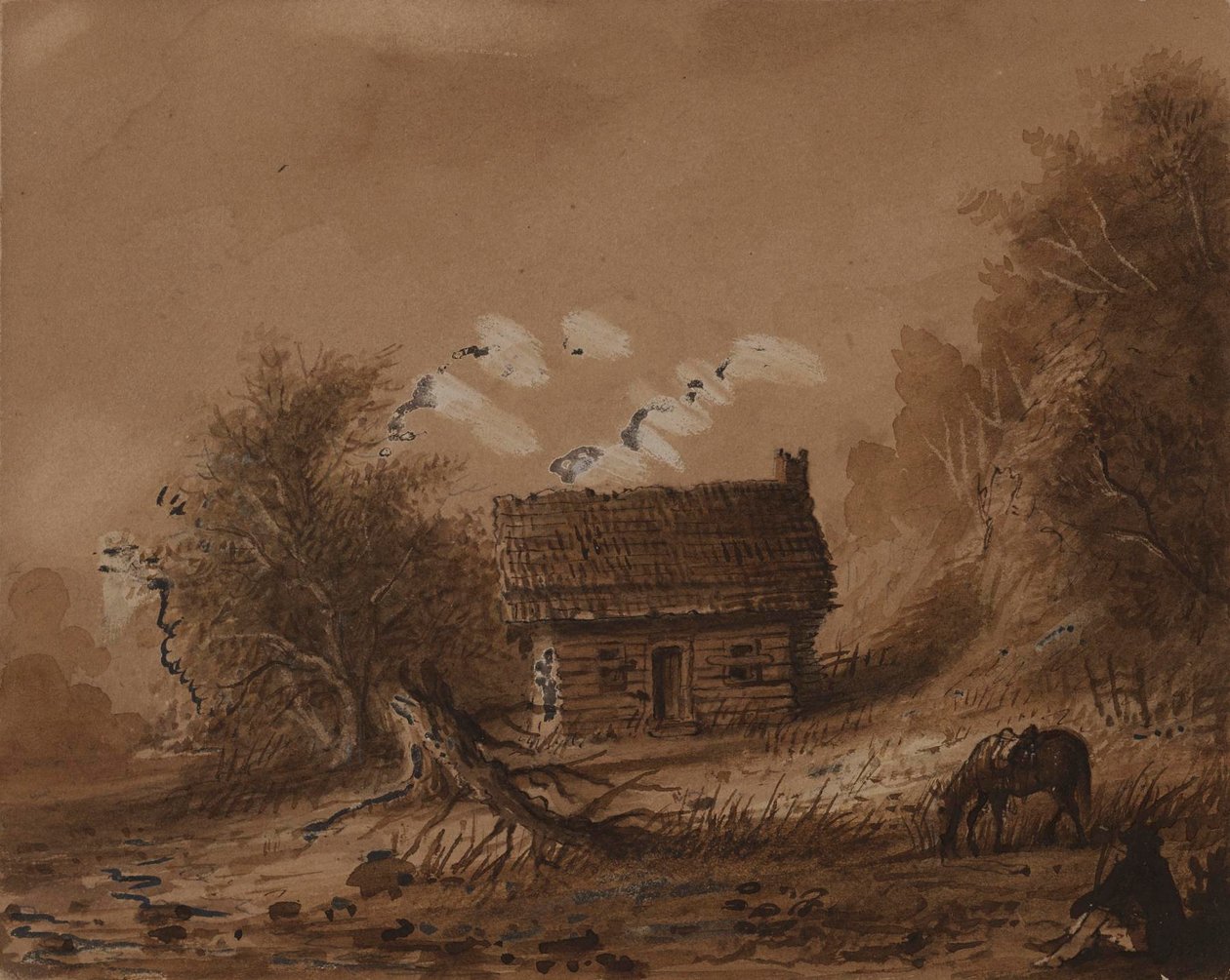 Liten trästuga av Alfred Jacob Miller
