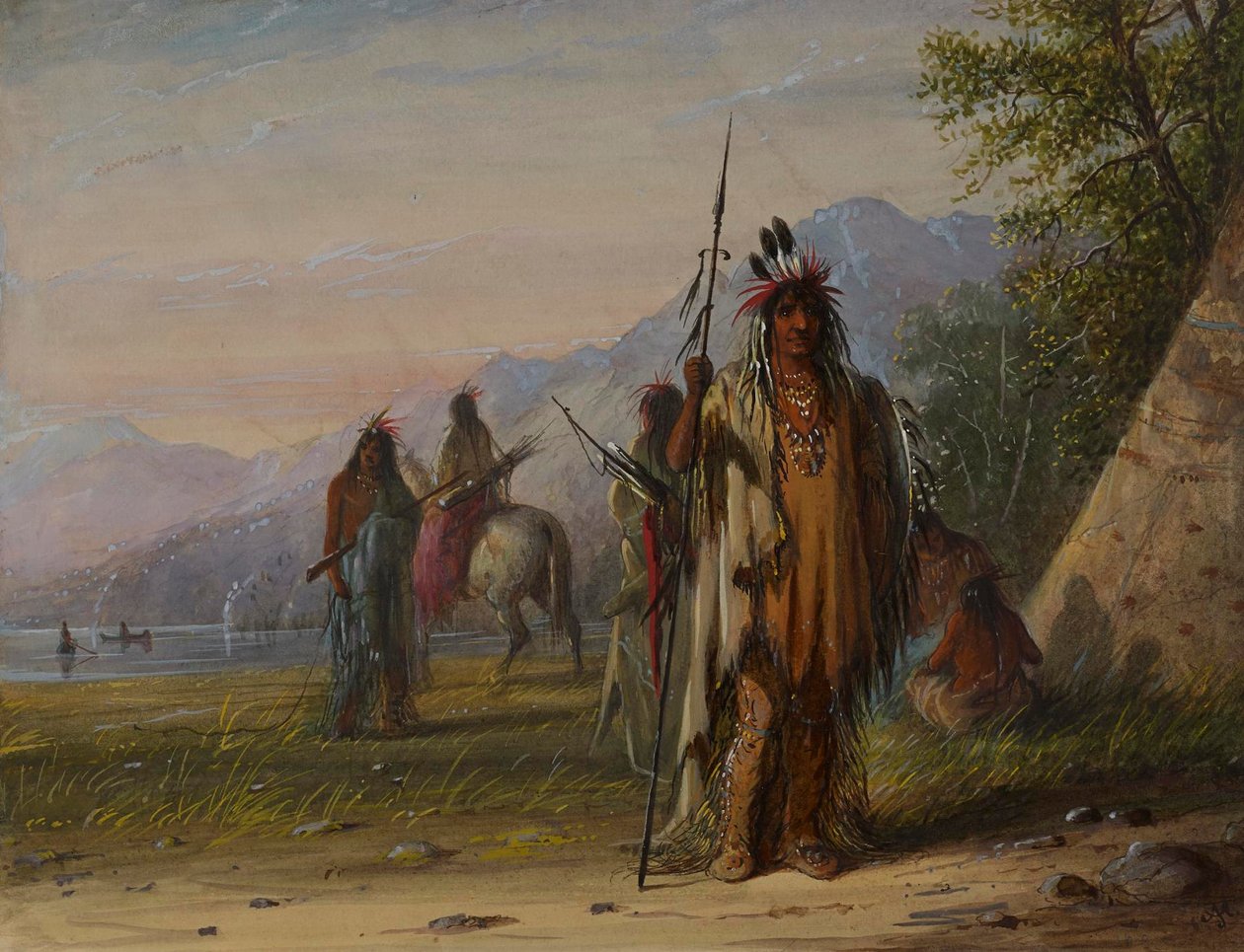 Snakeindianernas läger av Alfred Jacob Miller