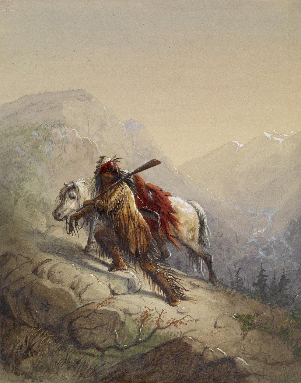 Hårlocken från hjässan av Alfred Jacob Miller