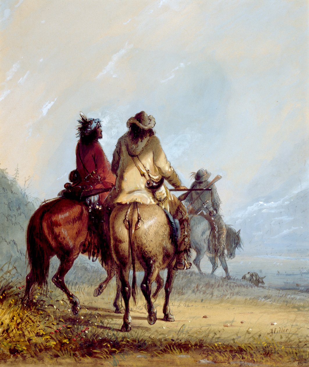 Pälsjägare på väg till bäverjakt av Alfred Jacob Miller