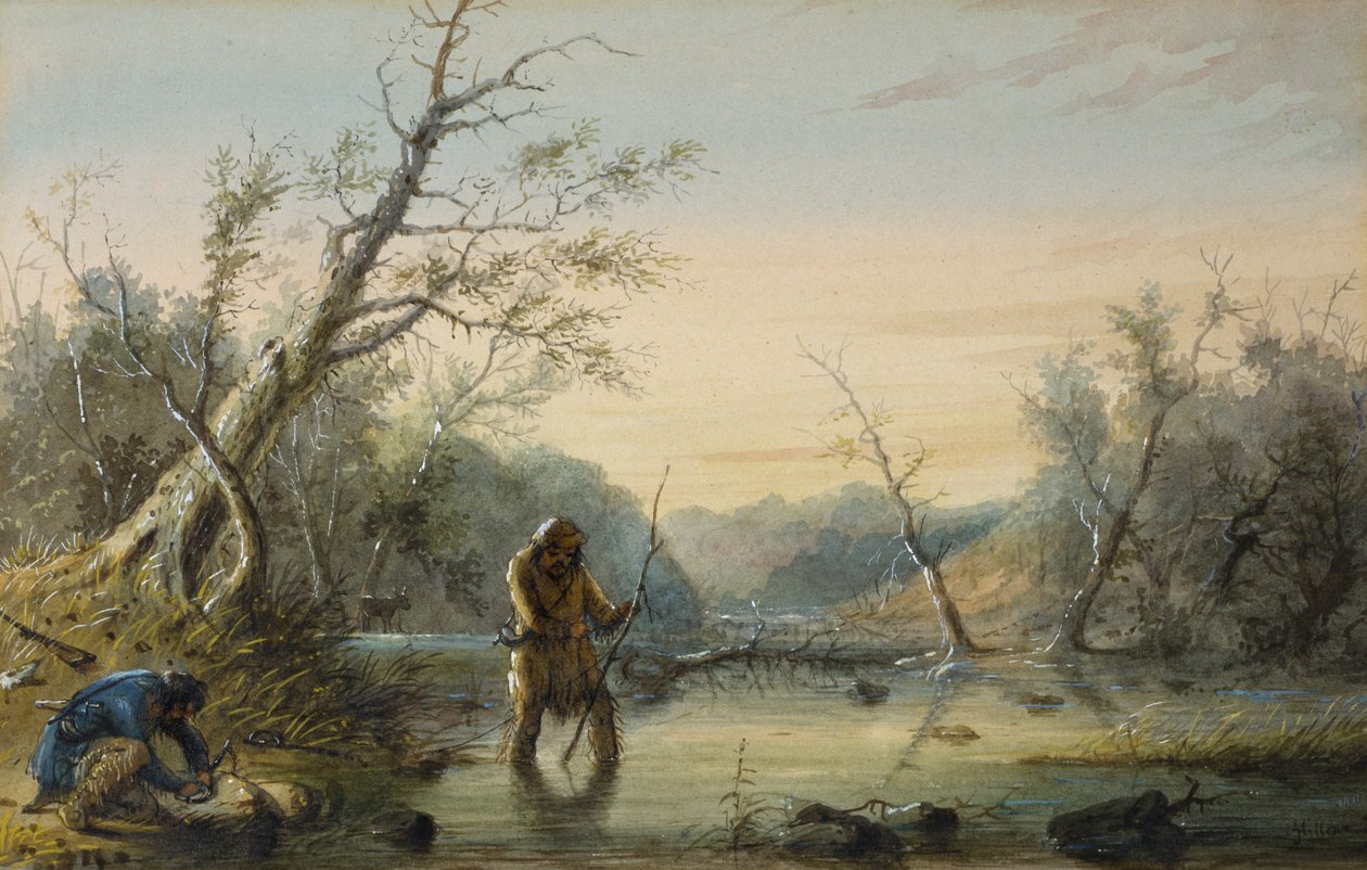 Bäverfångst av Alfred Jacob Miller