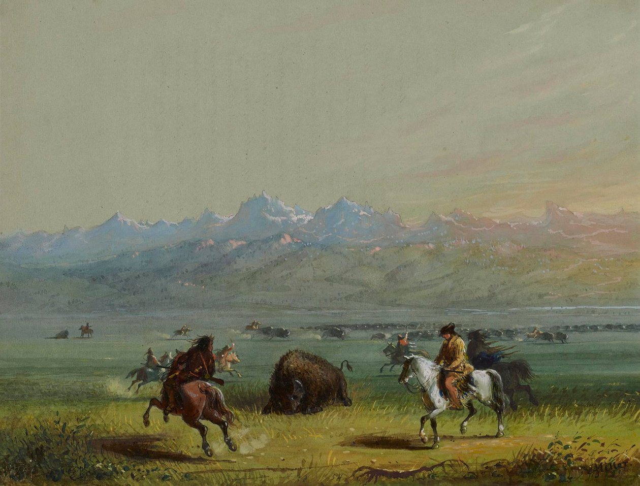 Skadad buffel av Alfred Jacob Miller