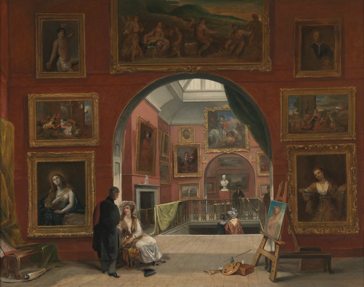 Interiör av den brittiska institutionen (Old Master Exhibition, sommaren 1832) av Alfred Joseph Woolmer