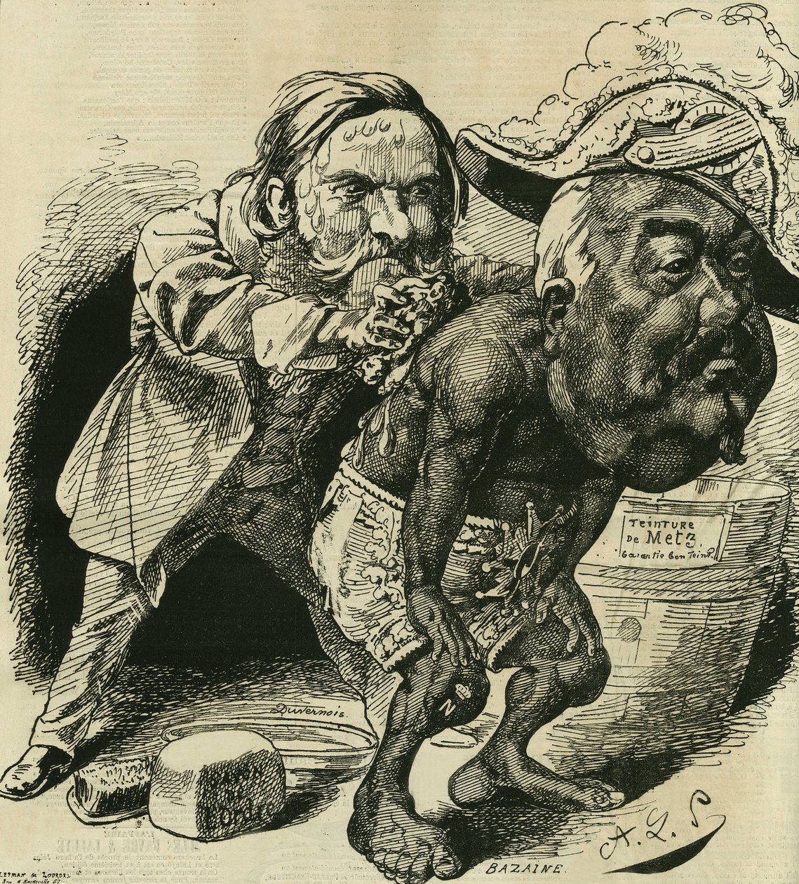 Clement Duvernois (1836-1879), en fransk politiker, försökte städa upp Francois Achille Bazaine (Francois-Achille) av Alfred Le Petit