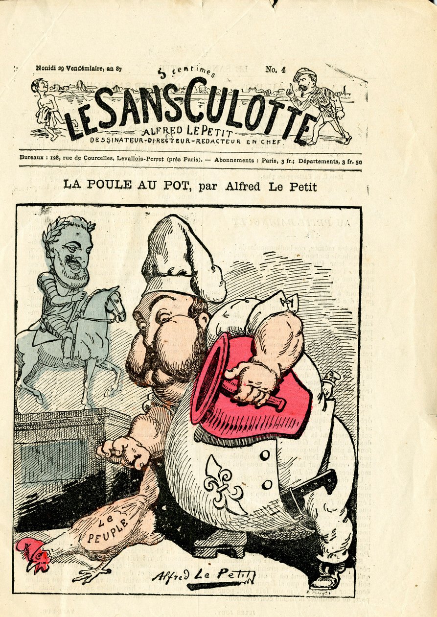 Omslag till ""Le Sans-Panlotte"", nummer 4, Satirical in Colors av Alfred Le Petit