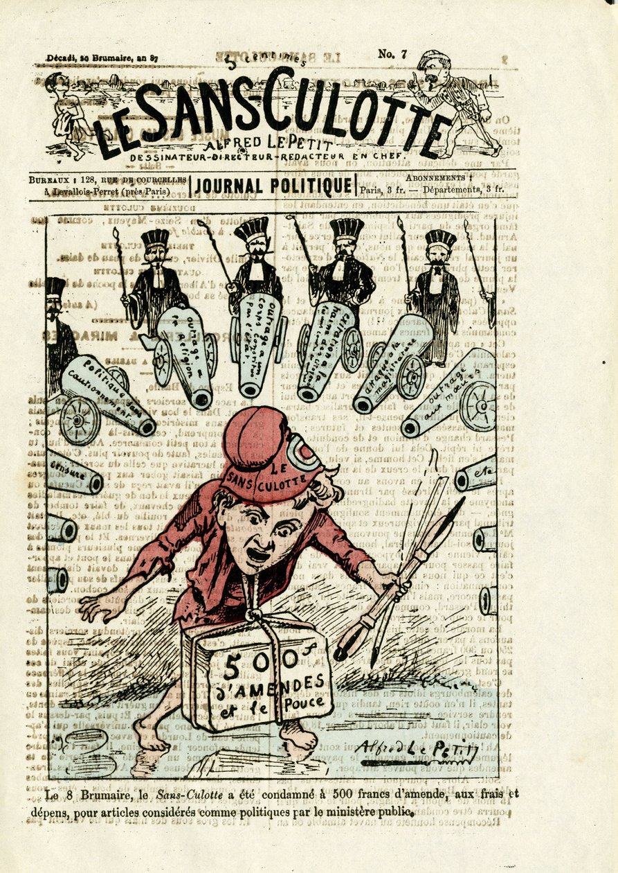 Illustration till omslaget till Le Sans-culotte, nr 7 av Alfred Le Petit