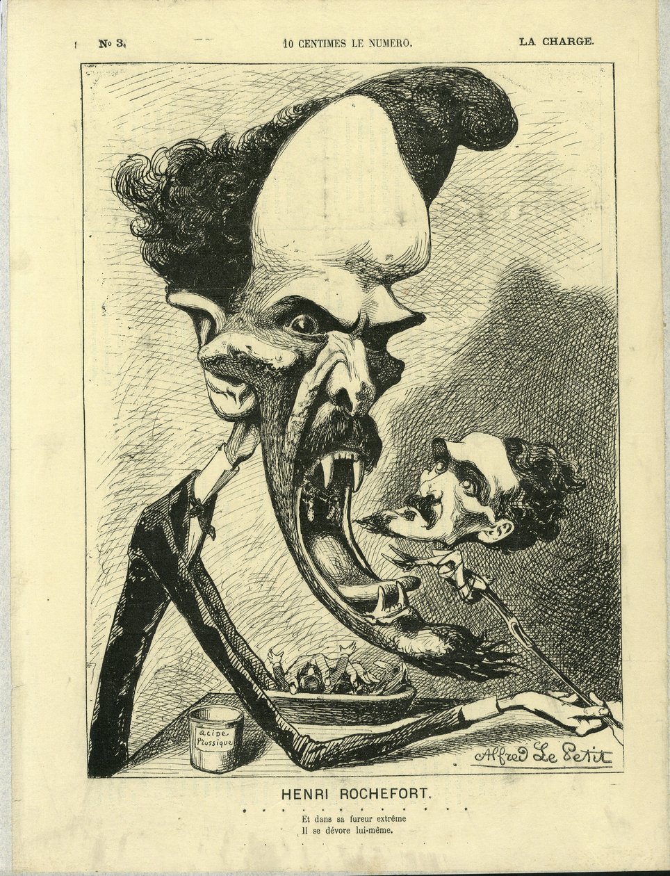 Illustration av Alfred Le Pete (1841-1909) i La Charge (1870), nr 3 av Alfred Le Petit
