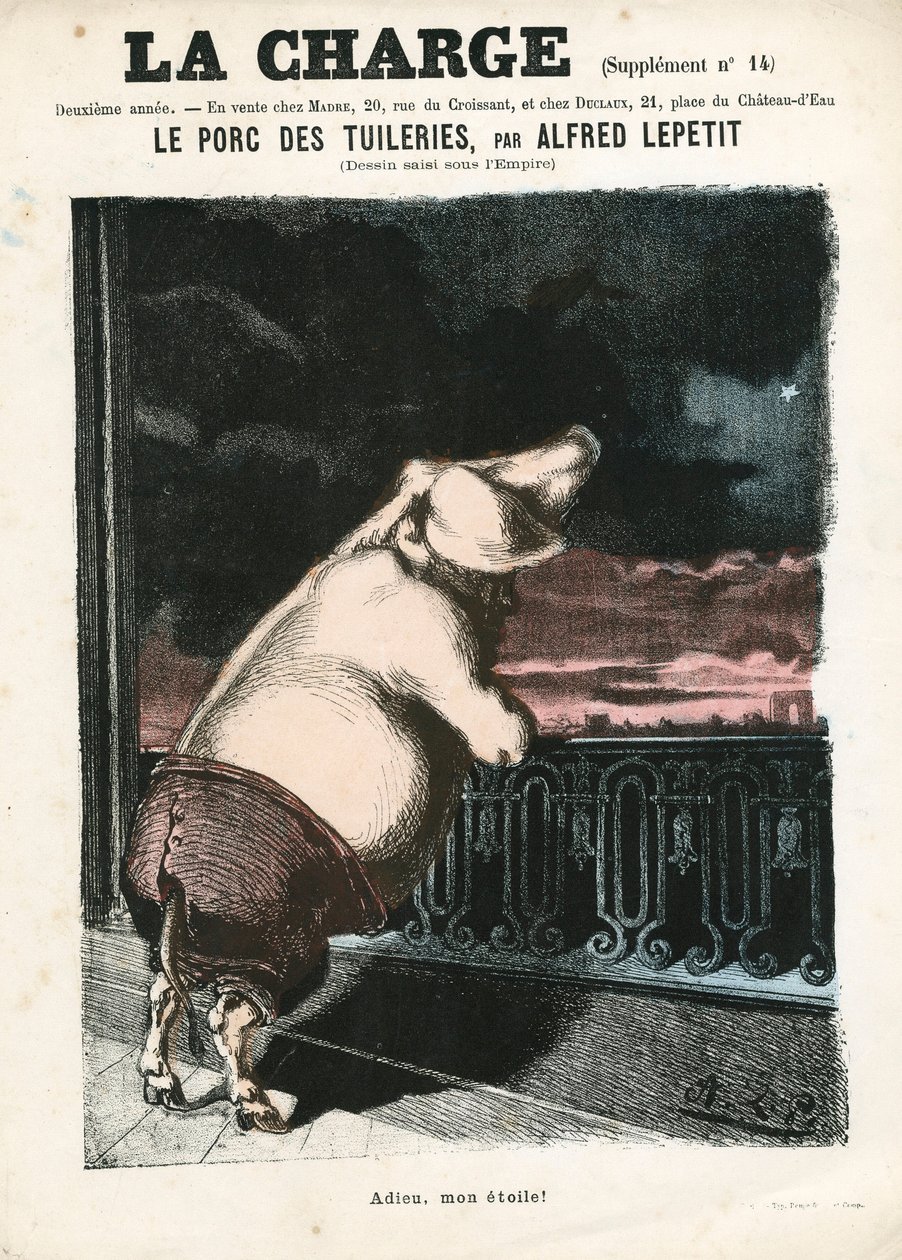 The Charge (1870), nummer 15, Satirical in Color av Alfred Le Petit