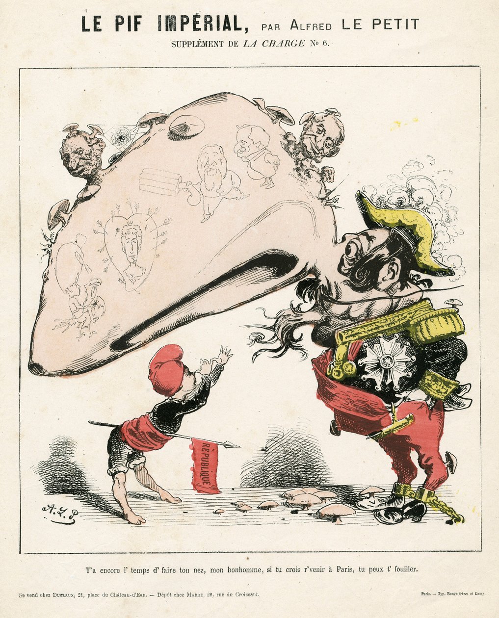 The Charge (1870), nummer 6, Satirical in Color av Alfred Le Petit