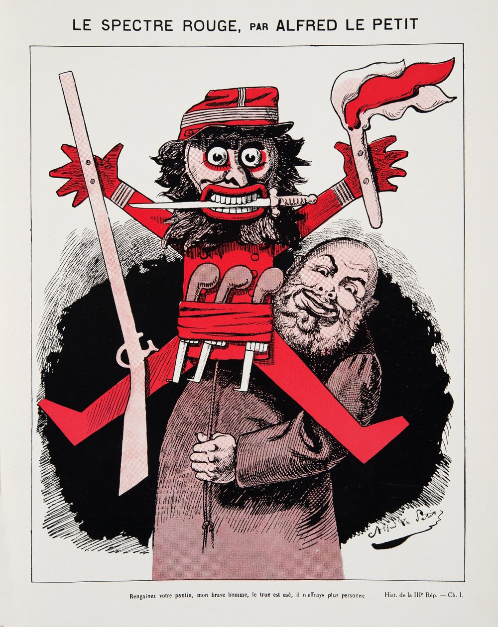 The Red Spectre, från History of the Third Republic, Vol. I, Politisk historia, utg.1933 (färg litho) av Alfred Le Petit