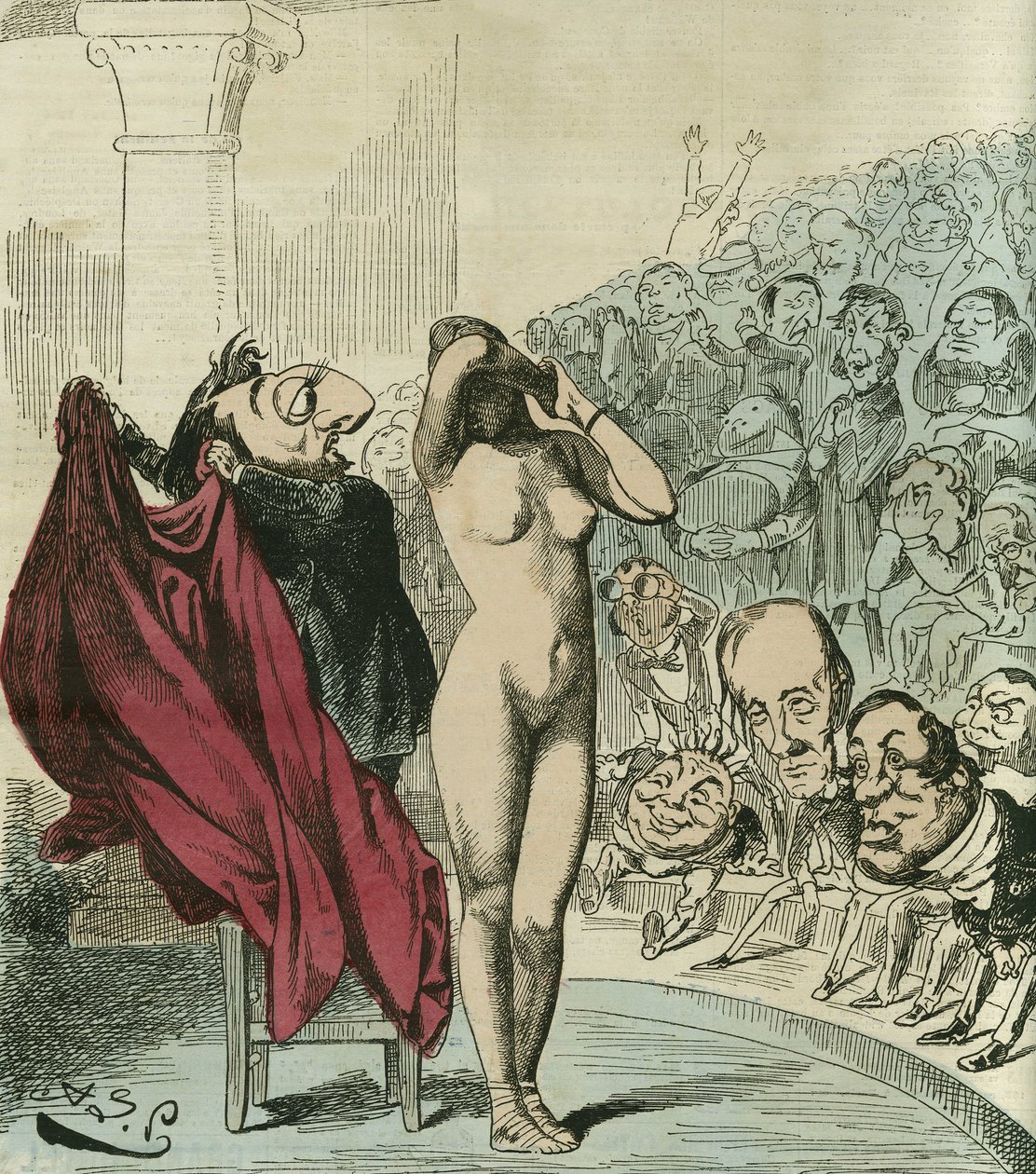 Den nya phryne, enligt en målning av Gerome, Phryne skulle vara Republique avtäckt. i "" L