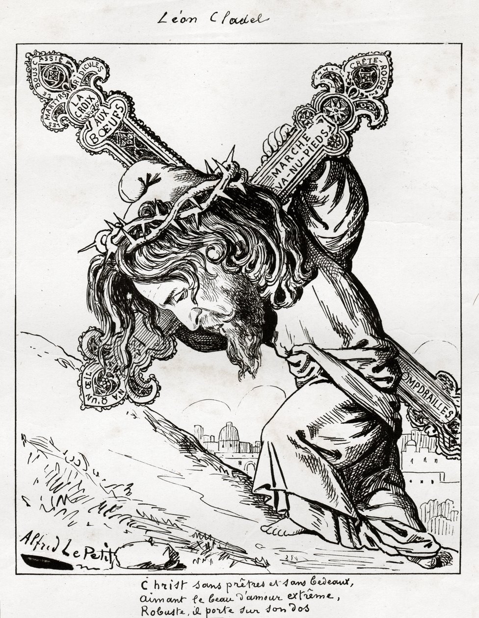 karikatyr av Leon Cladel, ca 1875-80 (gravyr) av Alfred Le Petit