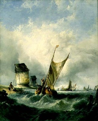 En blåsig dag på Maas av Alfred Montague