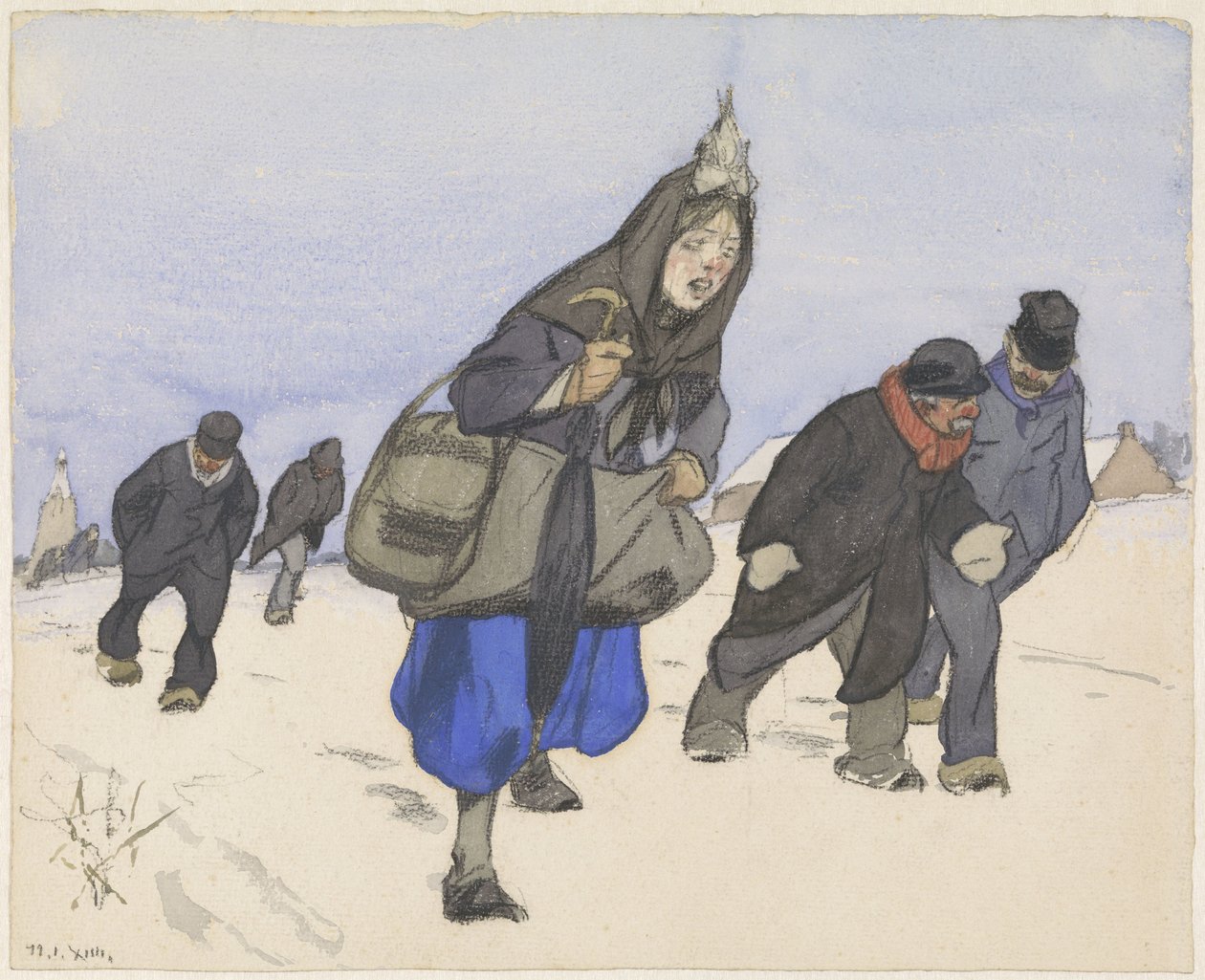 Krigsflyktingar i snön av Alfred Ost
