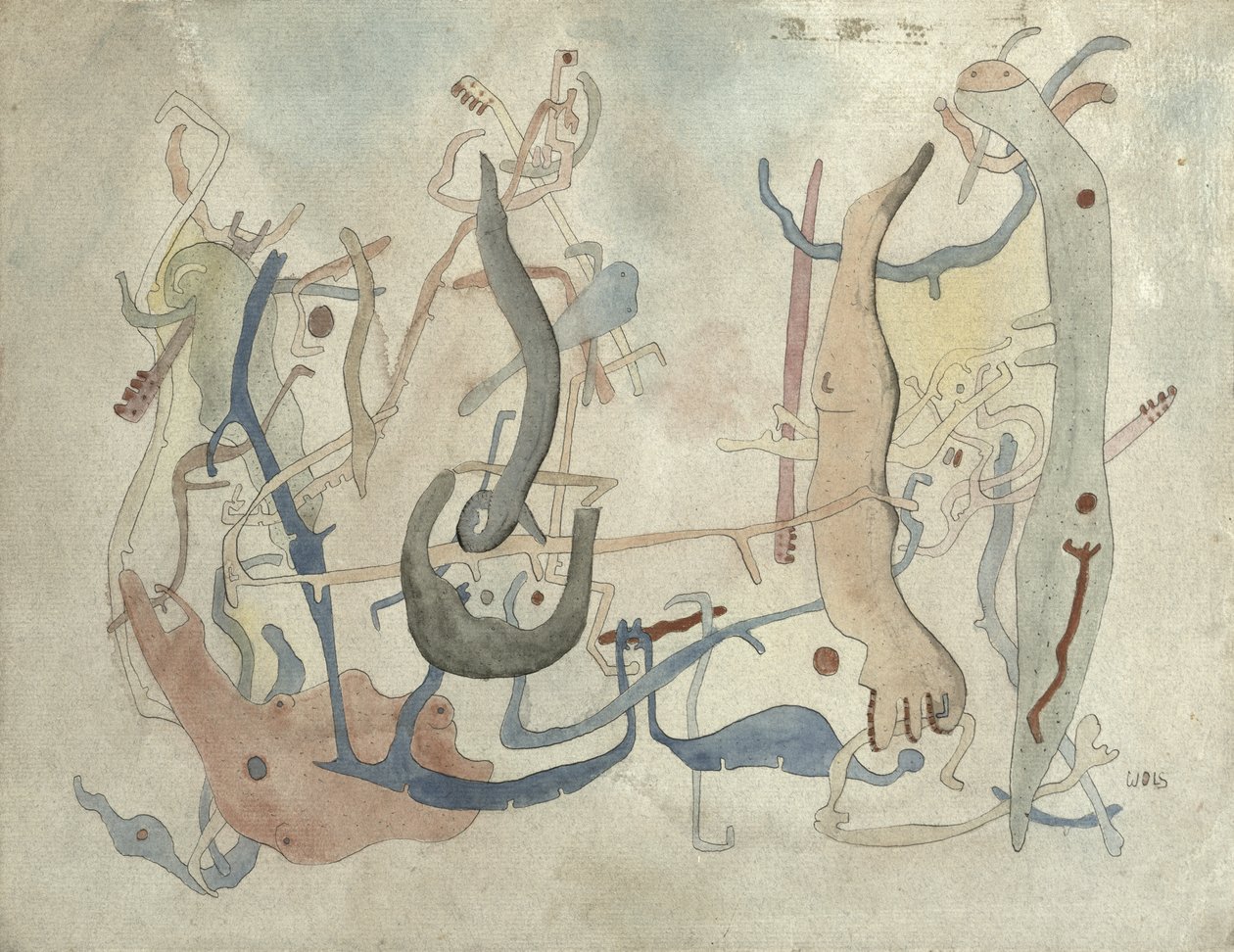 Imaginary Forms, c.1939/40 (penna, bläck och akvarell på papper) av Alfred Otto Wolfgang Schulze Wols