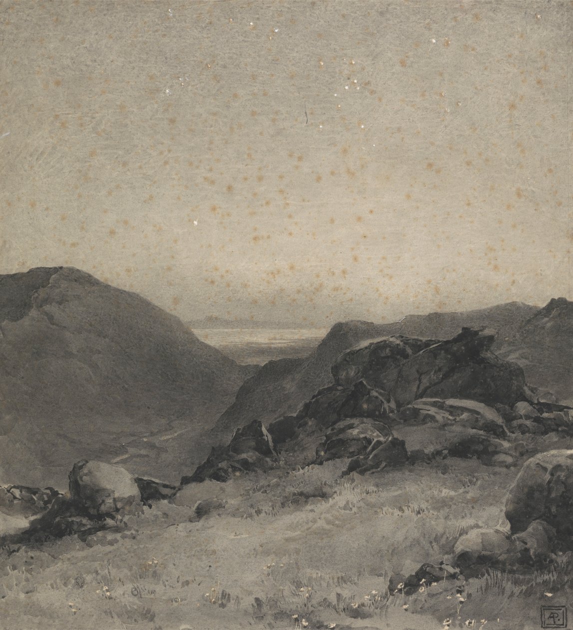 Stenigt landskap av Alfred Parsons
