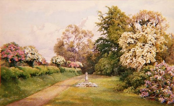 Sharcomb Garden (akvarell) av Alfred Parsons