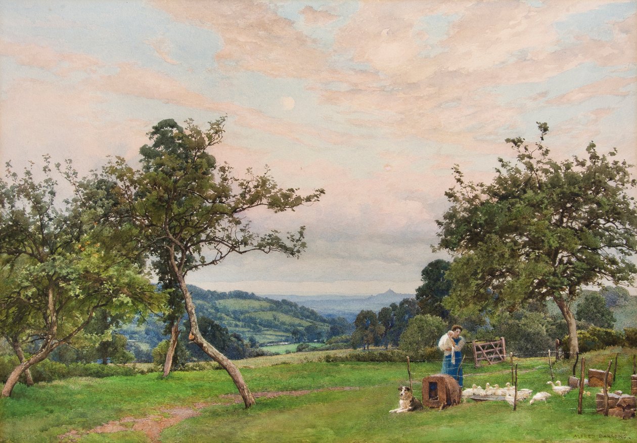 The Duck Pen (akvarell) av Alfred Parsons