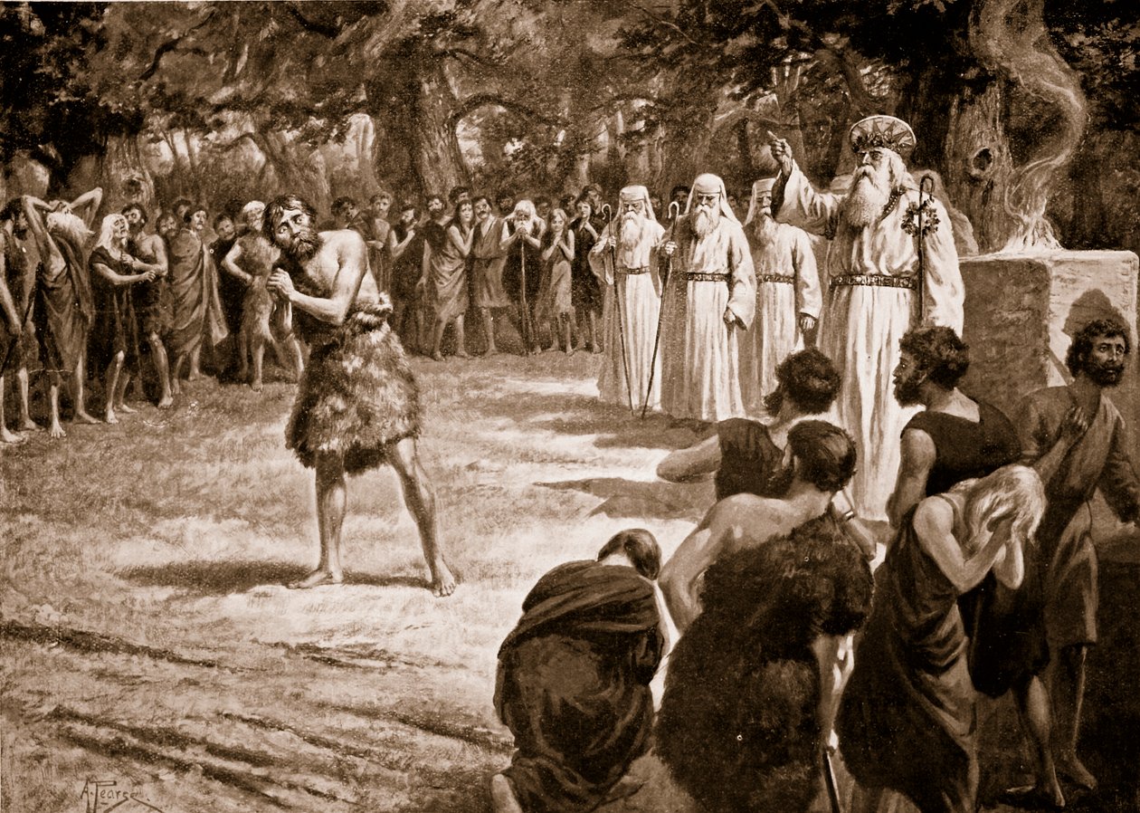 Rättvisa utdelas av druiderna, illustration från 