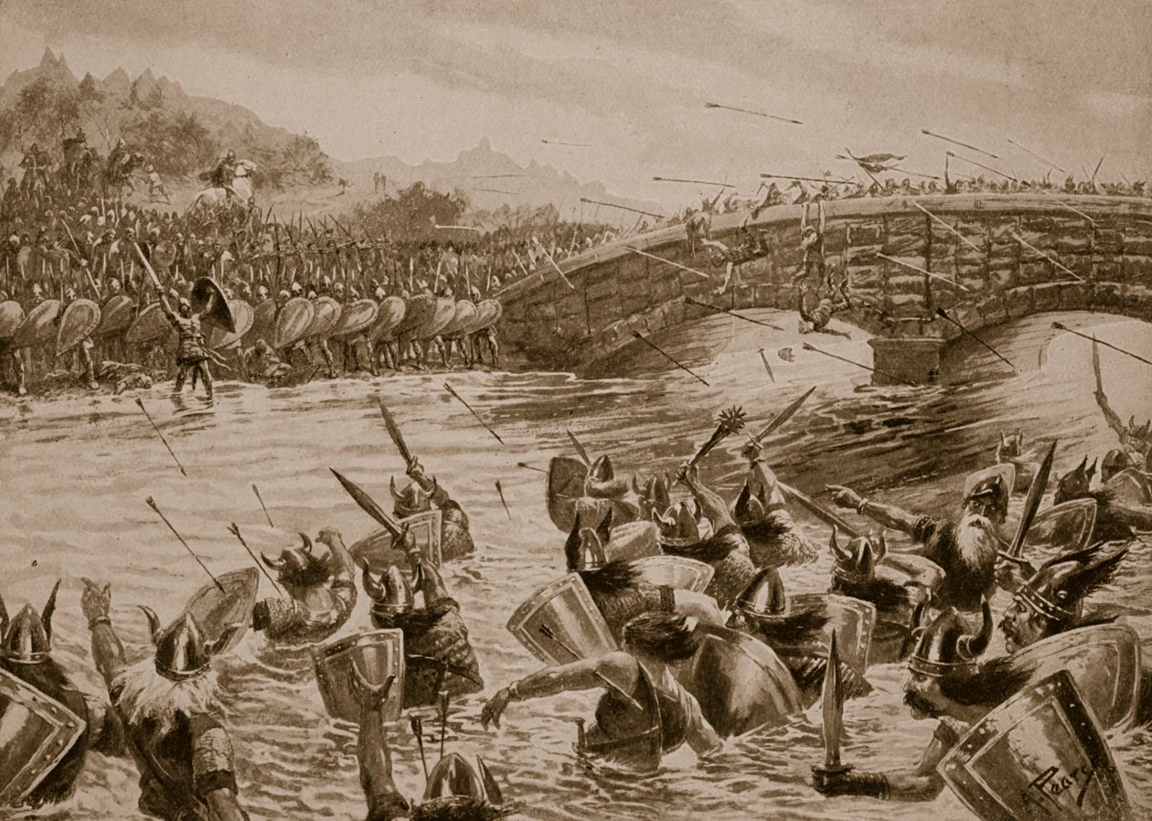 Slaget vid Maldon, 991, illustration från "Hutchinson