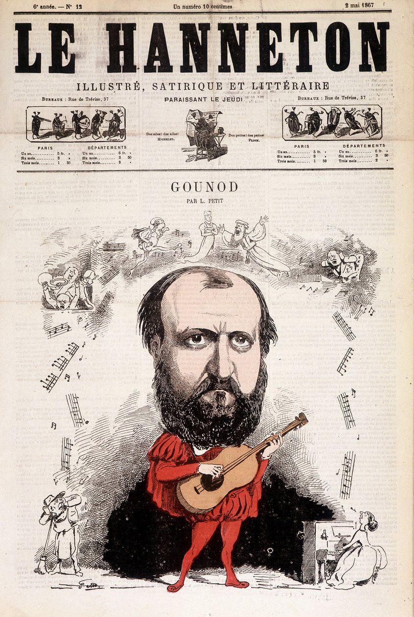 Maj 1867 chabiner. Tecknad av Charles Gounod (1818 - 1893), fransk kompositör. av Alfred le Petité. av Alfred Petit