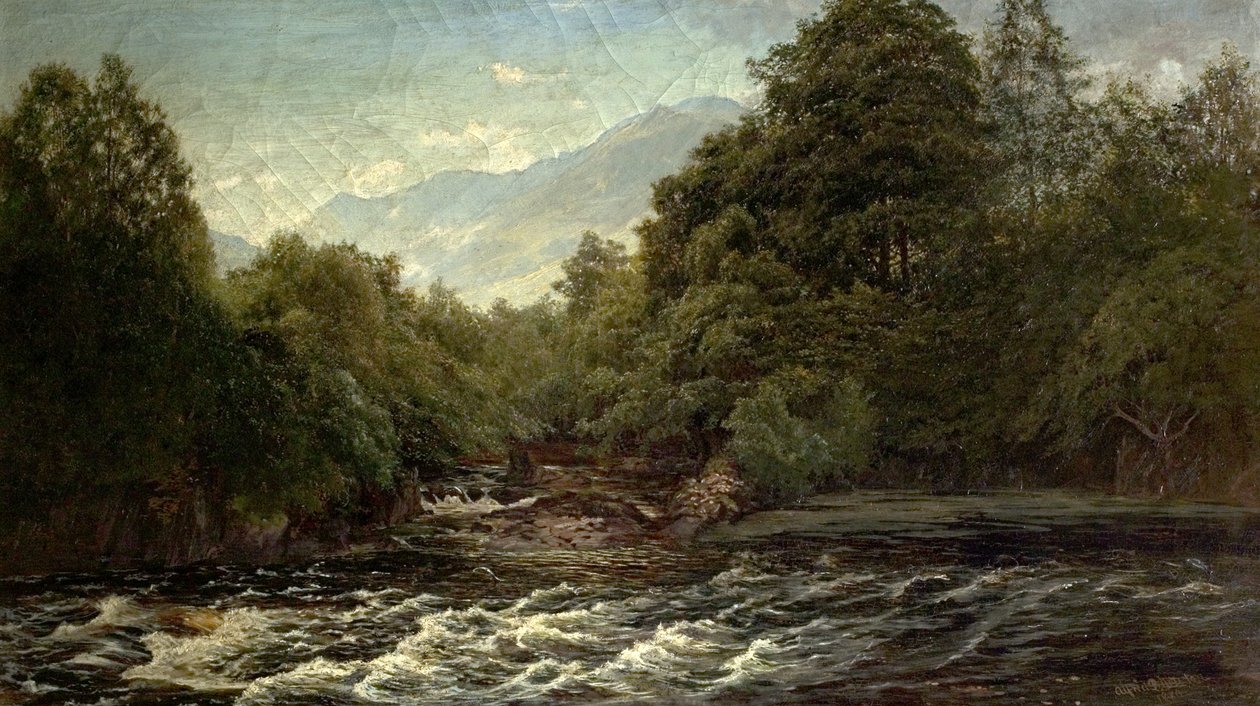 Laxpoolen (Salmon Pool on the Spean, Skottland), 1880 av Alfred Pizzey Newton