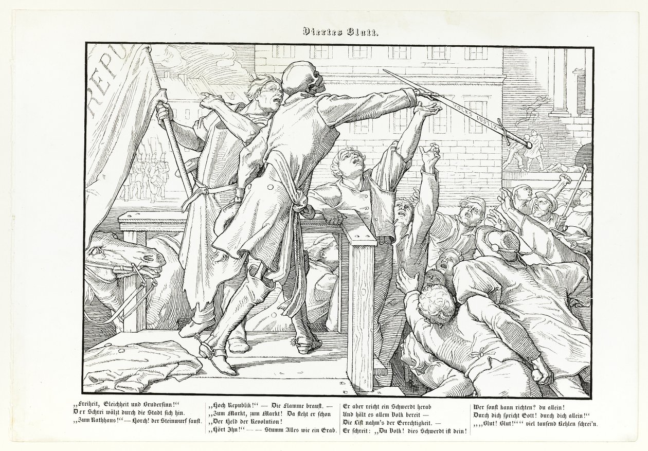 Också en dödsdans, tavla IV av Alfred Rethel