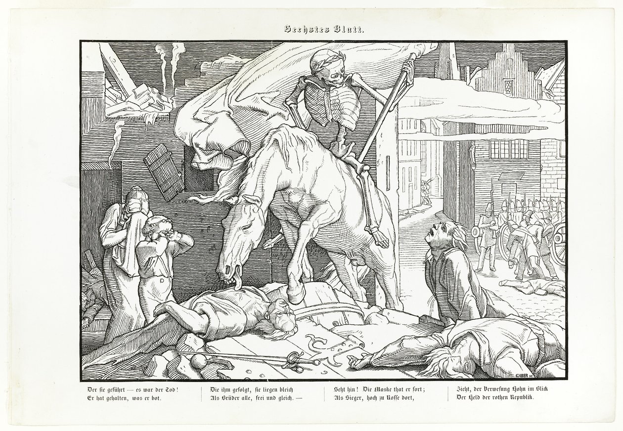 Även en dödsdans, platta VII av Alfred Rethel