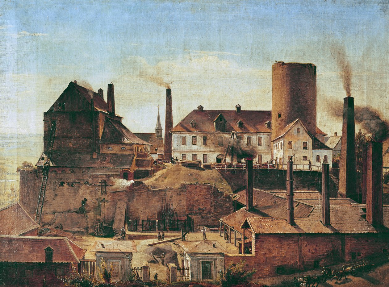 Harkortfabriken vid Burg Wetter, c.1834 av Alfred Rethel