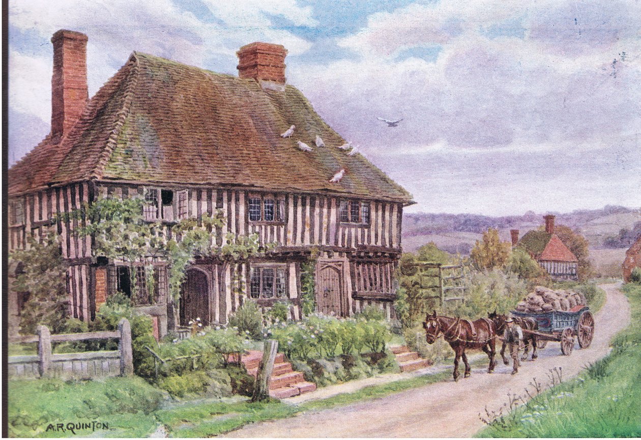 Small Hythe, Nr Tenterden, Kent, från The Cottages and the Village Life of Rural England utgiven av Dent & Sons Limited, 1912 av Alfred Robert Quinton