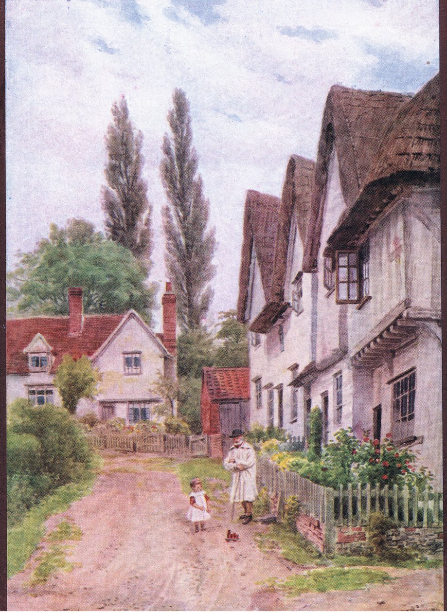 The Three Gables, Kersey, Suffolk, från The Cottages and the Village Life of Rural England publicerad av Dent & Sons Limited av Alfred Robert Quinton