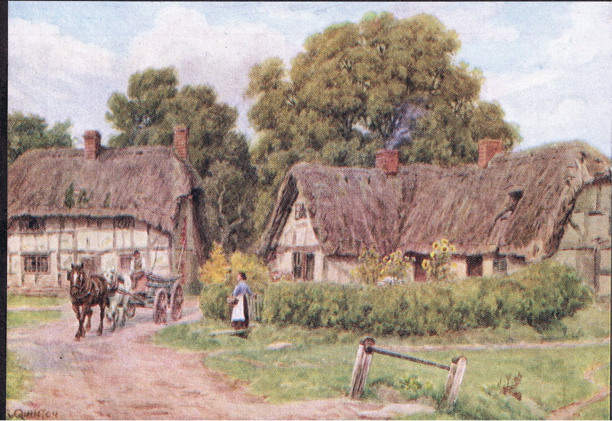West Hagbourne, Berkshire, från The Cottages and the Village Life of Rural England publicerad av Dent & Sons Limited, 1912 av Alfred Robert Quinton