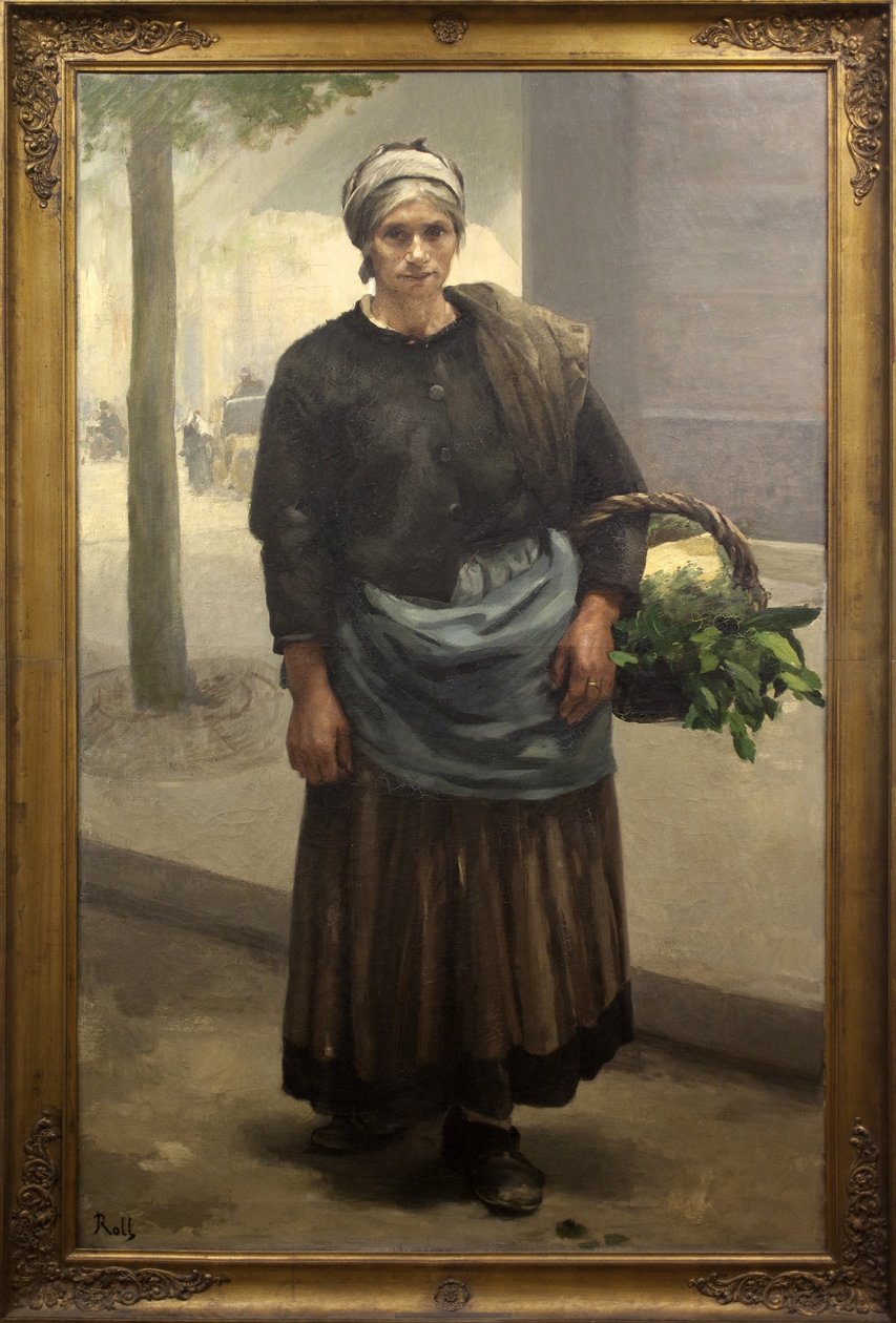 Marianne Offrey, grönt skrikande. Målning av Alfred Roll (1846-1919), olja på duk, före 1885. Museum of Fine Arts i Pau. av Alfred Roll