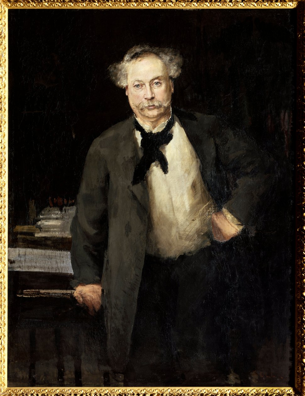 Porträtt av Alexandre Dumas Jr. (1824-1895), fransk författare. Målning av Alfred Philippe Roll (1846-1919) av Alfred Roll