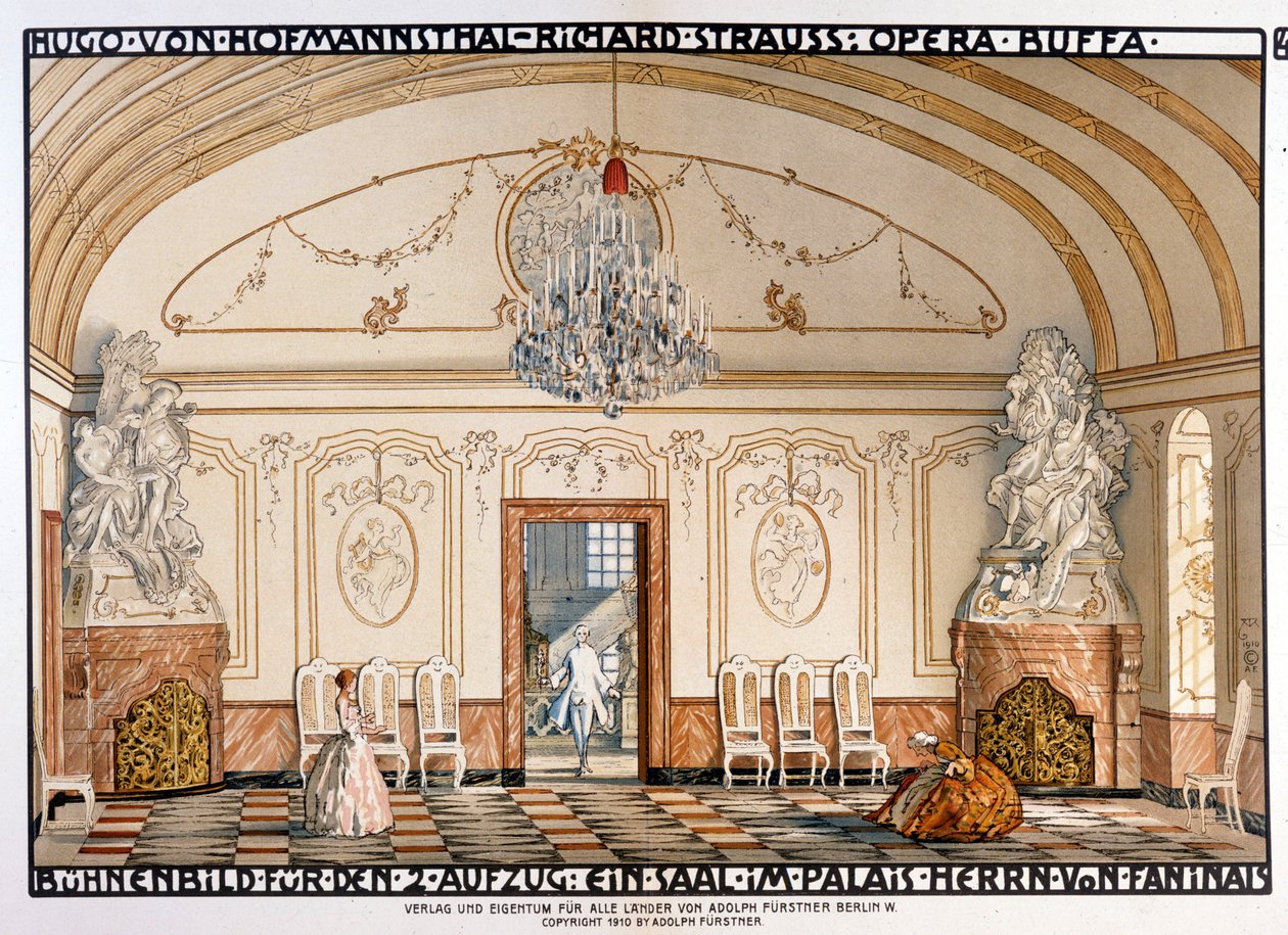 Richard Strauss: Der Rosenkavaliert (The Rosenkavalier) Scenografi av Roller. 2:a akten av Alfred Roller