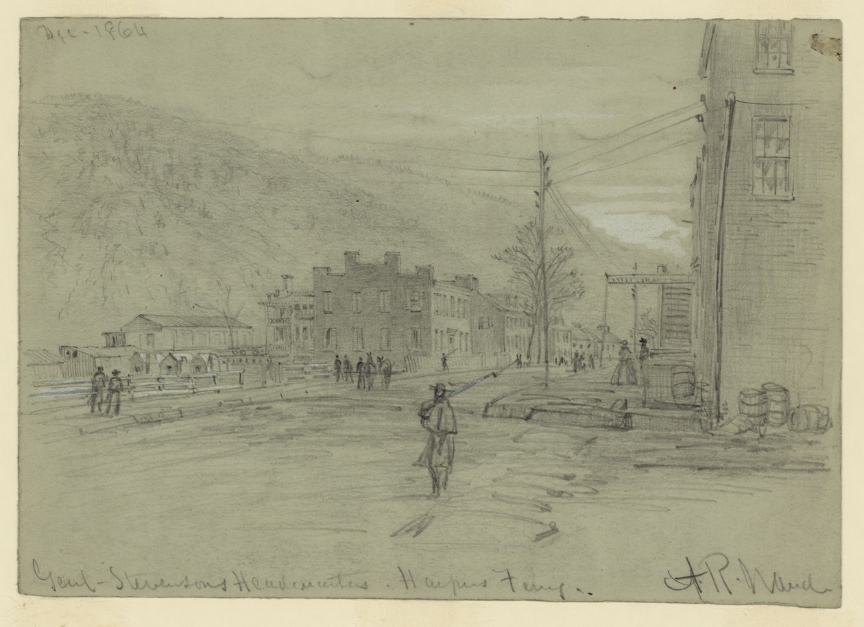 Genl. Stevensons Headqurters-Harpers Ferry av Alfred Rudolph Waud