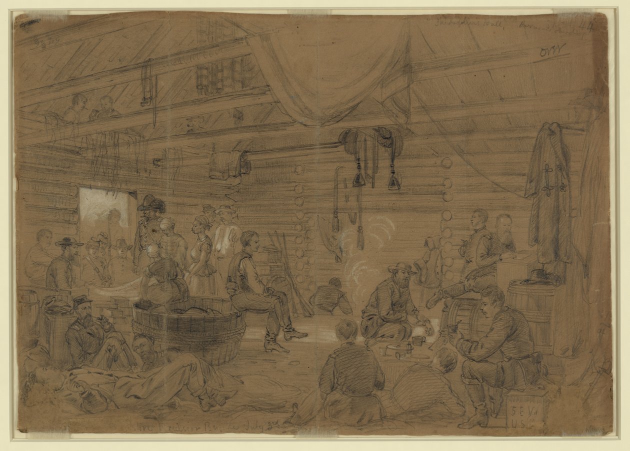 Skidaddlers Hall, Harrisons landning av Alfred Rudolph Waud