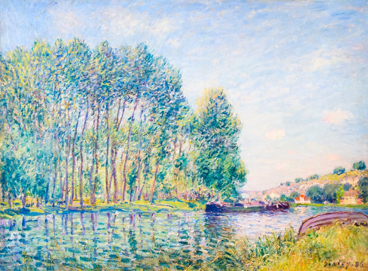 En krök i Loing at Moret av Alfred Sisley