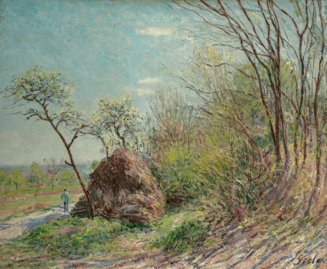 Vid kanten av skogen-Les Sablons av Alfred Sisley